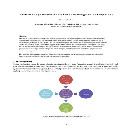Risk management: Social media usage in enterprises