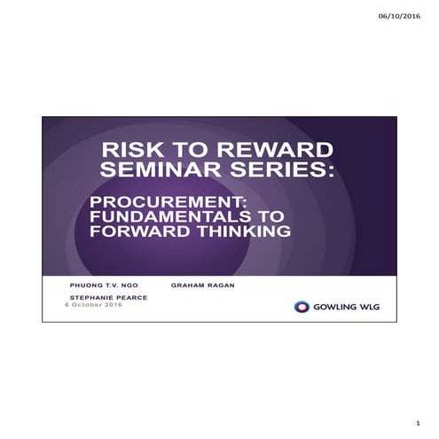 Procurement: Fundamentals to forward thinking