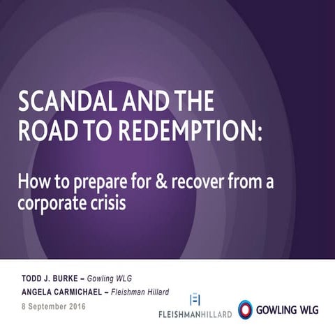 Risk to Reward Seminar Series: How to prepare for & recover from a corporate crisis