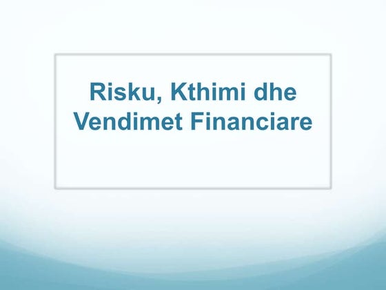 Punim seminarik menaxhimi i rriskut ne ndermarrje | PDF