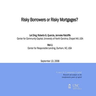 Risky Borrowers Or Risky Mortgages ...