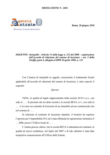 Schema Contratto Di Locazione Con Garanzia Fidejussoria