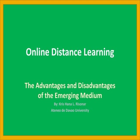 Risonar kris online distance learning presentation
