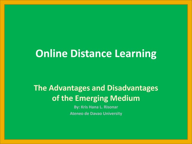 Risonar kris online distance learning presentation