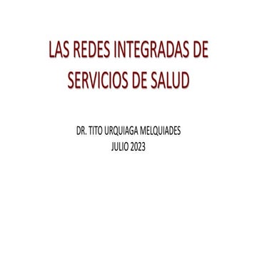 Redes Integradas de Servicios de Salud (RISS), Colombia | PPTX
