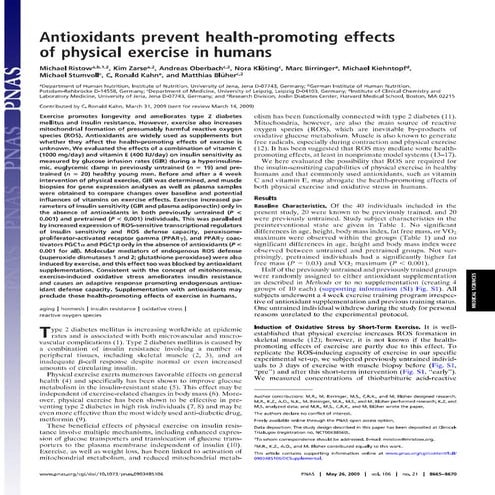 Ristow09antioxidants prevent helath promoting effects of physical exercise in...