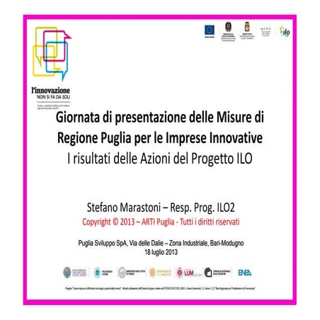 Risultati e prospettive della Rete ILO Puglia