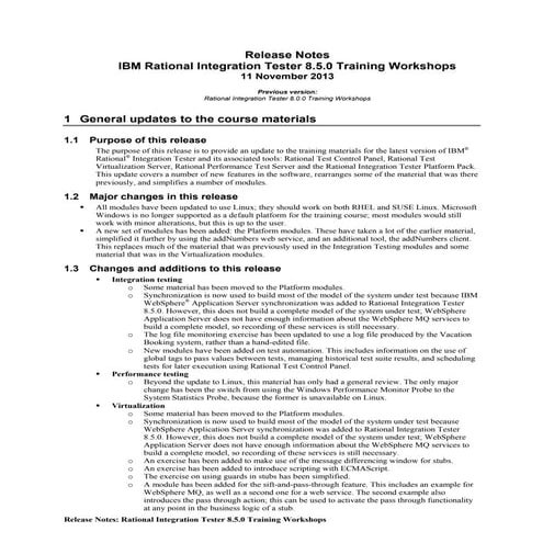 Rit 8.5.0 training release notes