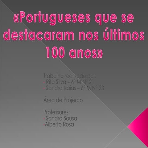 Os Portugueses que se destacaram no Mundo nos últimos 100 Anos