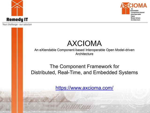 AXCIOMA, the component framework for distributed, real-time and embedded systems