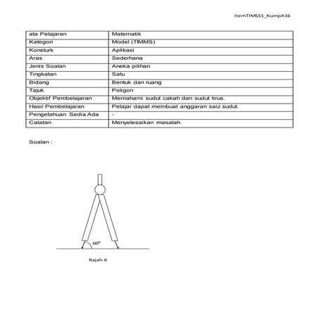 CONTOH SOALAN - ITEM TIMSS 16