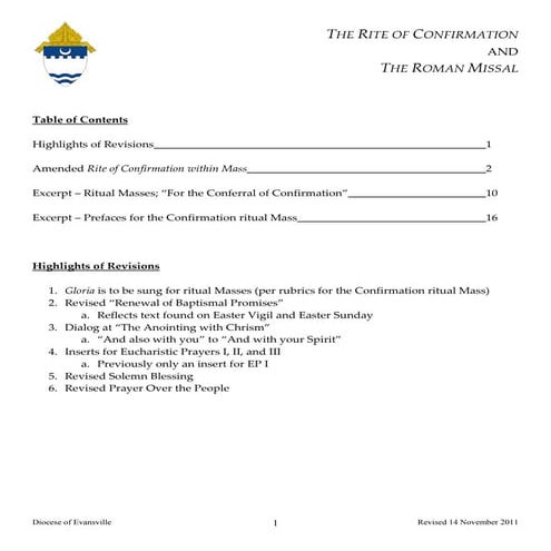 Rite of confirmation.rm revisions | PDF