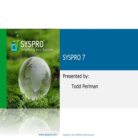 riteSOFT SYSPRO 7 seminar
