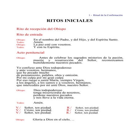 Ritual de la confirmación libro celebrante