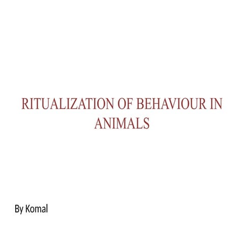 Ritualization of Behaviour in Animals: Evolution, Functions, and ...