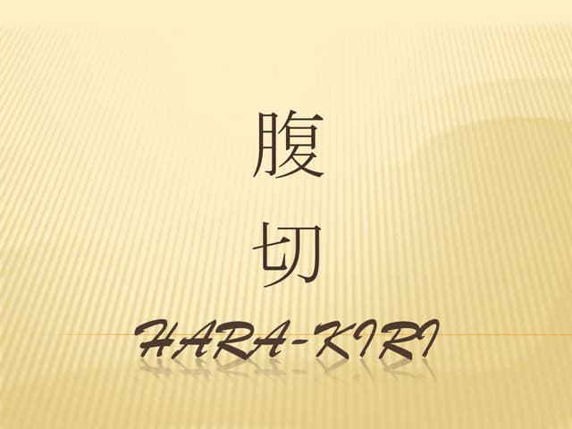 Ritual: Hara-Kiri