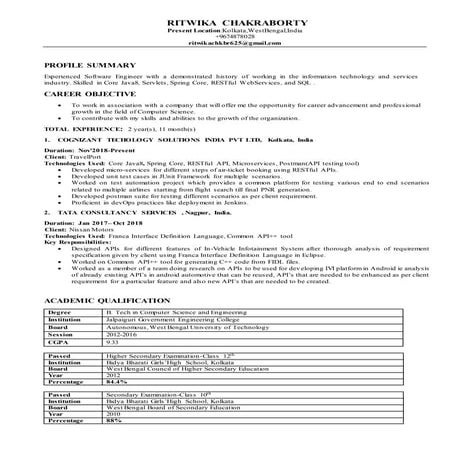 Ritwika Chakraborty resume