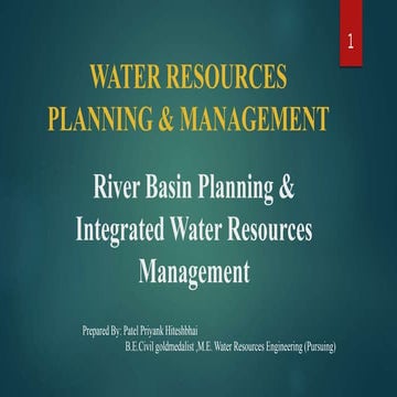 River basin planning and IWRM