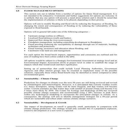 River derwent management strategies