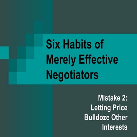 Mistake of a Negotiator