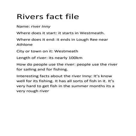 River fact file | DOCX