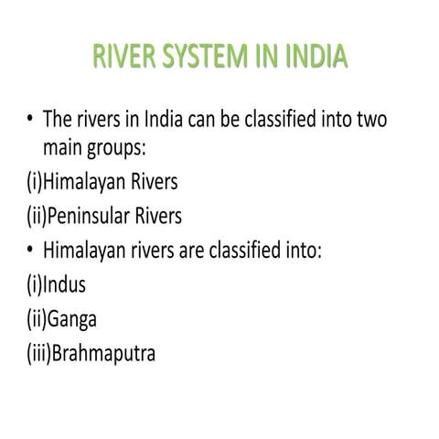 Facts about India - River system in india