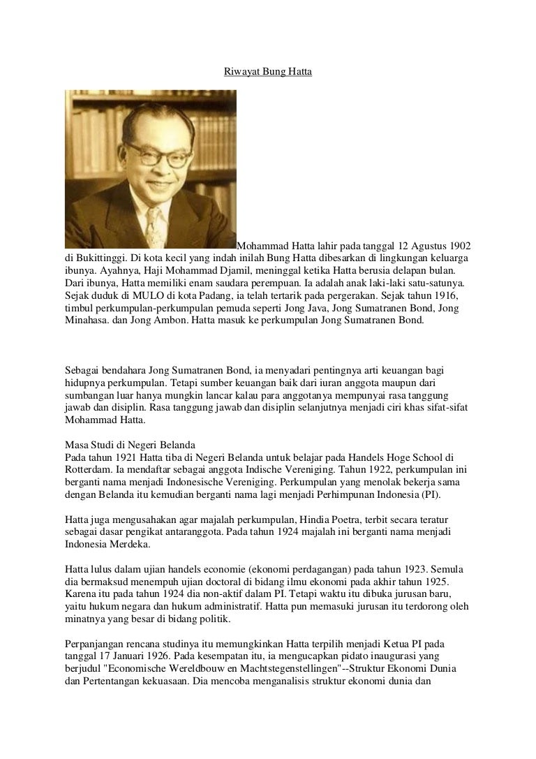Contoh Biografi Moh Hatta – Goresan