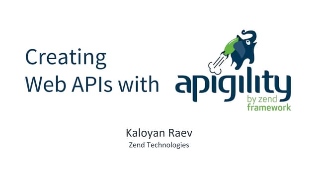 Creating web APIs with apigility