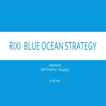 Rixi  blue ocean strategy