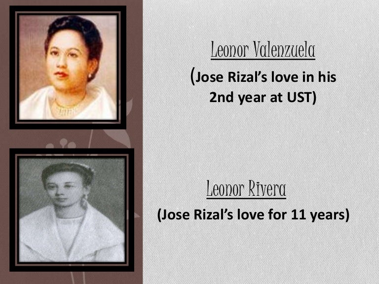 Rizal's lover Leonor Valenzuela and Leonor Rivera