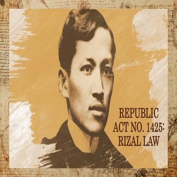 01 - Rizal Law (RA 1425) | Life and Works of Rizal (Slides) | PDF