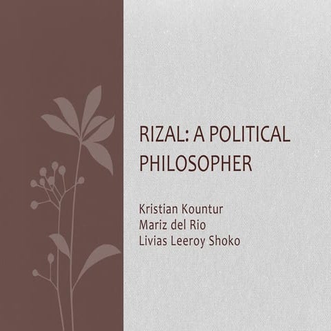 Rizal as a political philosopher