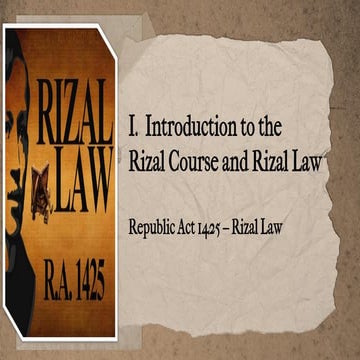 RIZAL prelims lesson one in the gened course | PDF