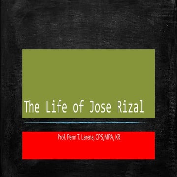 Chapeter 4 : The Story of Jose Rizal 