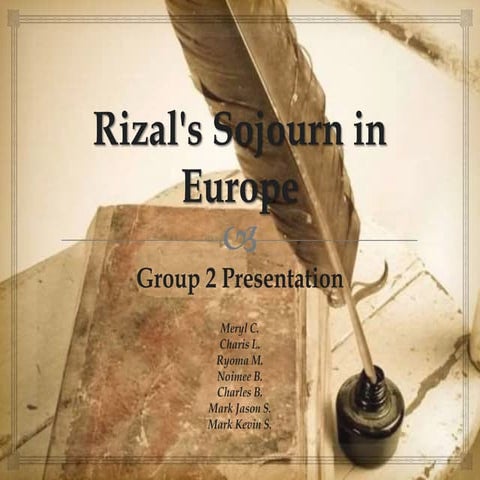 Rizal's Sojourn in Europe