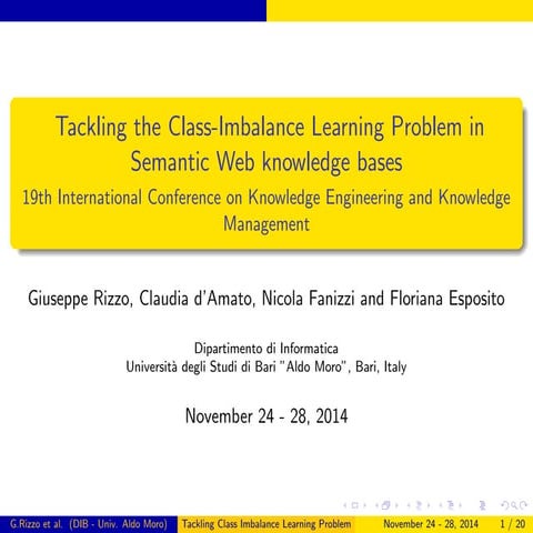 Tackling the Class Imbalance Learning Problem in Semantic Web Knowledge bases