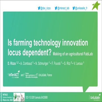 Is farming technology innovation locus dependent? Making of an agricultural F...