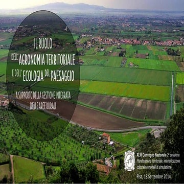 Il ruolo dell'agronomia territoriale e dell'ecologia del paesaggio  a support...