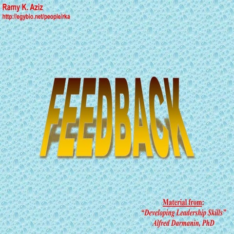 Giving and Receiving Feedback