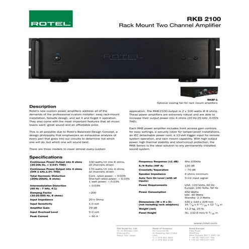 Rkb2100 fiche produit