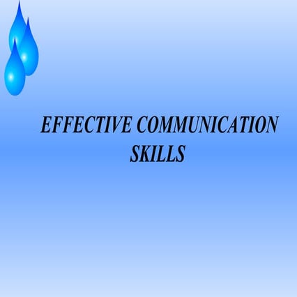 Effective communication skills