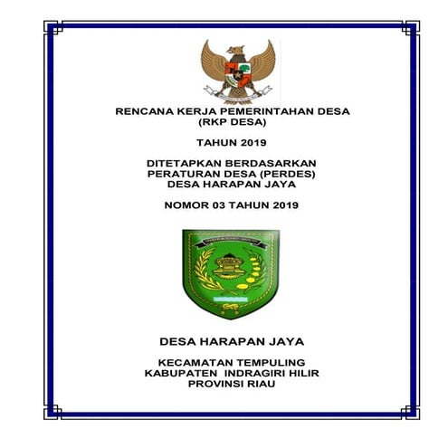 Rkp perubahan Desa Harapan jaya