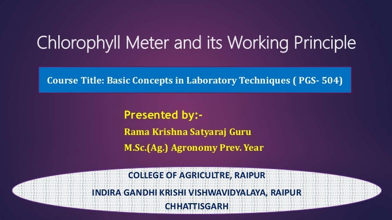 chlorophyll meter and its