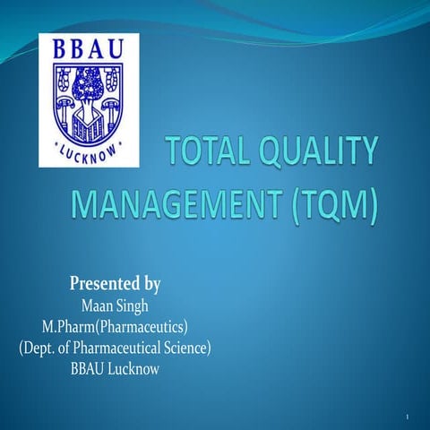 CONCEPT OF TOTAL QUALITY MANAGEMENT | PPTX