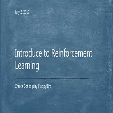 Introduction to reinforcement learning - Phu Nguyen