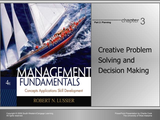 Chapter 3 - Creative Problem Solving and Decsion Making