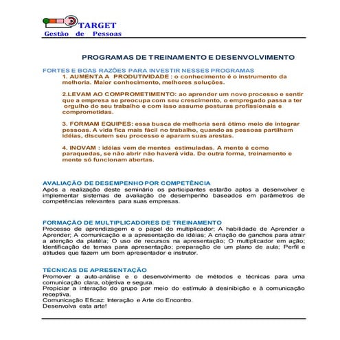 Programas treinamentotarget