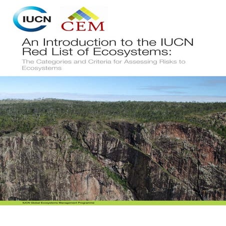 An Introduction to the IUNCN Red List of Ecosystems: The Categories and Crite...