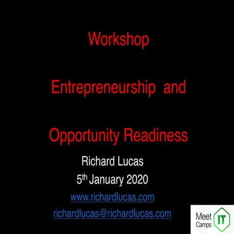 Presentations for Meet IT workshops on Entrepreneurship 2020