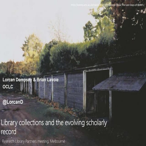 Library collections and the emerging scholarly record